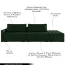 Ver imagem 3 de Sofá Ilha Modulado Milos 232cm Puff Lateral Veludo Verde G33 - Gran Belo