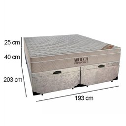 Cama Box Baú King Suede Bipartido + Colchão Ortobom Airtech Molas Ensacadas 193x203x65 Cor:bege - 3