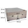 Cama Box Baú King Suede Bipartido + Colchão Ortobom Airtech Molas Ensacadas 193x203x65 Cor:bege - 3