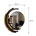 Ver imagem 4 de Espelho decorativo de parede redondo com moldura Premium Kastoria Preto