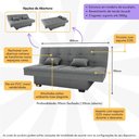 Ver imagem 3 de Sofá-cama 180cm 3 Lugares com Tecido Bouclé Multimóveis Cr45258 Cinza