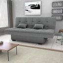 Ver imagem 2 de Sofá-cama 180cm 3 Lugares com Tecido Bouclé Multimóveis Cr45258 Cinza