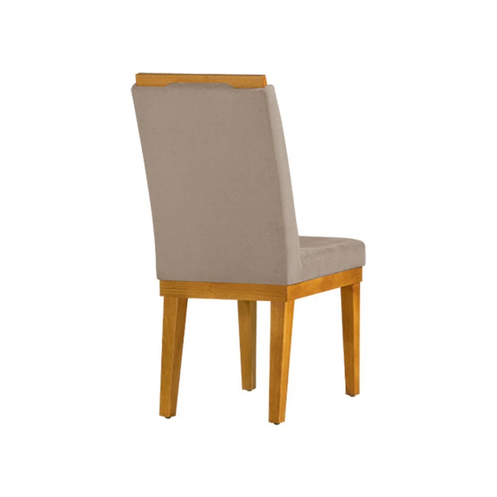 Kit 6 Cadeiras de Jantar Estofadas Desmontável Isabel 45cm X 100cm Suede Bege - 4