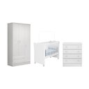 Ver imagem 1 de Quarto Infantil Guarda Roupa 3 Portas, Berço e Cômoda 4 Gavetas Meu Soninho Branco - Fdecor