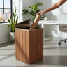 Lixeira de Madeira Plástica Ecológica com Tampa Basculante Marrom 96l - 5