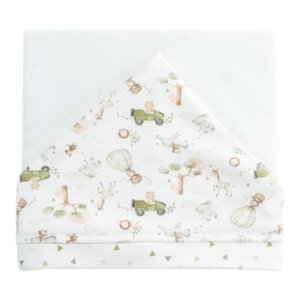 Toalha de Banho Bebê Menino Big Friends Verde 87x88 Cm - Hug