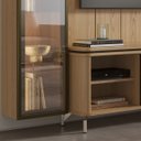 Ver imagem 5 de Estante para TV Home Theater 75" 100% MDF 254cm 5 Prateleiras Cristaleira Reflecta LED Carvalho