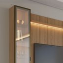 Ver imagem 4 de Estante para TV Home Theater 75" 100% MDF 254cm 5 Prateleiras Cristaleira Reflecta LED Carvalho