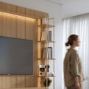 Ver imagem 3 de Estante para TV Home Theater 75" 100% MDF 254cm 5 Prateleiras Cristaleira Reflecta LED Carvalho