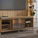 Ver imagem 6 de Estante para TV Home Theater 75" 100% MDF 254cm 5 Prateleiras Cristaleira Reflecta LED Carvalho