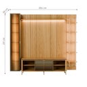Ver imagem 2 de Estante para TV Home Theater 75" 100% MDF 254cm 5 Prateleiras Cristaleira Reflecta LED Carvalho