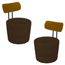 Ver imagem 1 de Kit 2 Poltronas Decorativas Redondas 53cm Le Moon M22 Veludo Marrom - Mpozenato