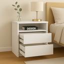 Ver imagem 2 de Mesa de Cabeceira 2 Gavetas 1 Nicho 