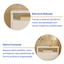 Ver imagem 5 de Mesa de Cabeceira 2 Gavetas 1 Nicho Branco