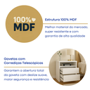 Ver imagem 4 de Mesa de Cabeceira 2 Gavetas 1 Nicho Branco