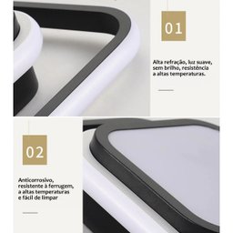 Luminaria Paflon Led 3 Em 1 Sobrepor Tons Ajustaveis Controle Remoto Decoraçao Iluminaçao Teto Sala  - 7