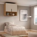 Ver imagem 1 de Módulo Aéreo para Cama de Solteiro Mdf Altezza Clean Belmax:freijó/off White