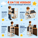 Ver imagem 3 de Torre de Aprendizagem Montessori 4 em 1 Quadro Cadeirão Mesinha