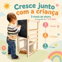 Ver imagem 6 de Torre de Aprendizagem Montessori 4 em 1 Quadro Cadeirão Mesinha