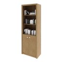 Ver imagem 6 de Kit 4 Peças com 1 Escrivaninha em L, 2 Estantes e 1 Balcão amendoa