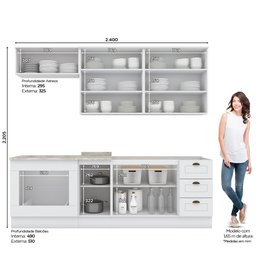 Cozinha Compacta 6 Peças Com Módulo Forno De Embutir Amy Casa 812 - 4