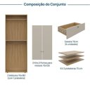Ver imagem 3 de Guarda-Roupa 2 Módulos 4 Portas 6 Prateleiras 6 Gavetas Frame CabeCasa MadeiraOriginals