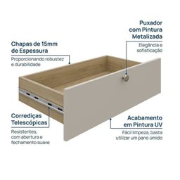 Guarda-roupa 2 Módulos 4 Portas 6 Prateleiras 6 Gavetas Frame Cabecasa madeiramadeira - 8