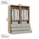 Ver imagem 4 de Guarda-Roupa 2 Módulos 4 Portas 6 Prateleiras 6 Gavetas Frame CabeCasa MadeiraOriginals