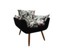 Ver imagem 2 de Poltrona Decorativa Opala Suede Composê Paris Vermelho Pés Madeira Ms Decor
