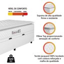 Ver imagem 3 de Cama Box Baú Solteiro Colchão Espuma D33 Pillow Top New Millenium 88x188x60cm Branco Hellen