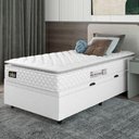 Ver imagem 1 de Cama Box Baú Solteiro Colchão Espuma D33 Pillow Top New Millenium 88x188x60cm Branco Hellen