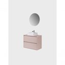 Ver imagem 4 de Gabinete para Banheiro com Cuba e Espelho Redondo 80cm Mdf Rosa Dubai - On Móveis