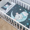 Ver imagem 1 de Jogo Lençol Berço Americano 2 Peças Infantil Fronha Menino Menina Ursinho Estrelas