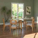 Ver imagem 1 de Conjunto Mesa de Jantar com 6 Cadeiras Retrô Estofada e Encosto Palinha Dalla Costa