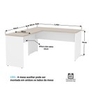 Ver imagem 5 de Mesa de Canto em L para Escritório 1.40x1.50 Escrivaninha Netmobil - Dubai/branco
