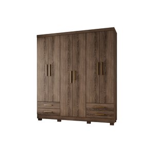 Guarda Roupa Santiago Ii Roupeiro 6 Portas 4 Gavetas Cor Ypê