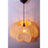 Kit com 2 Pendente Luminária Palha Flor de Lotus G 50x28 Cor:palha;voltagem:110v/220v - 1