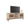 Rack para Tv Safira 1,35m Off White/cedro - Casa D - 1