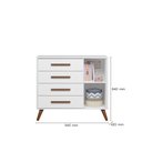Ver imagem 4 de Quarto de Bebe Berço e Cômoda Q Encanto Retrô Branco Qmovi