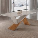 Ver imagem 1 de Mesa para Sala de Jantar Texas Tampo 180cm Canto Copo com Vidro Marrom