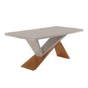 Ver imagem 2 de Mesa para Sala de Jantar Texas Tampo 180cm Canto Copo com Vidro Marrom