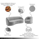 Ver imagem 3 de Conjunto Sofá Sala de Estar Bipartido 318cm e Poltrona Clarke Veludo Cinza G45 - Gran Belo