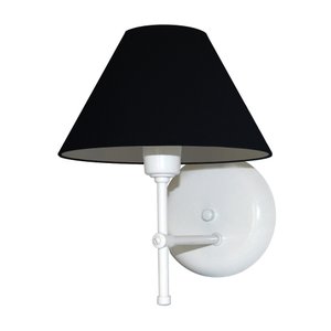 Arandela De Parede em Alumínio e Cúpula de Algodão Para Sala, Quarto Cabeceira De Cama - Branco e Cú