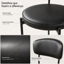 Ver imagem 3 de Banqueta Alta Antonella Preta com Encosto Estofado e Estrutura em Aço Kit 3 Peças