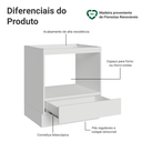 Ver imagem 4 de Balcão para Forno/Micro-Ondas 70 x 60 cm 1 Gaveta (sem Tampo) Branco Madesa