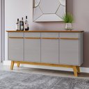 Ver imagem 1 de Balcão Buffet Opala 4 Portas Naturalle/off White - Móveis Bechara