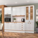 Ver imagem 3 de Cozinha Completa Aspen 13 Portas 5 Gavetas com Vidro Branco/Cinamomo - Fellicci