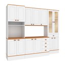 Ver imagem 1 de Cozinha Completa Aspen 13 Portas 5 Gavetas com Vidro Branco/Cinamomo - Fellicci