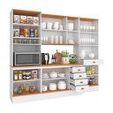Ver imagem 4 de Cozinha Completa Aspen 13 Portas 5 Gavetas com Vidro Branco/Cinamomo - Fellicci