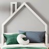 Cama Casinha Infantil Branco Madeira Montessoriana de Chão Eloa Idimex - 3
